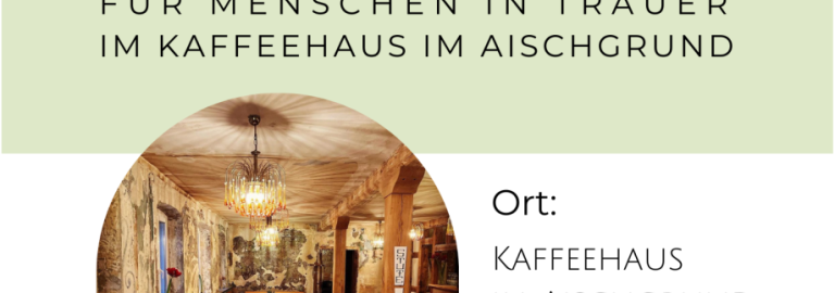 Plakatausschnitt mit Kaffeehausbild