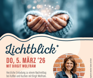 Plakat  Lichtblick März 2026 mit Bild Referentin